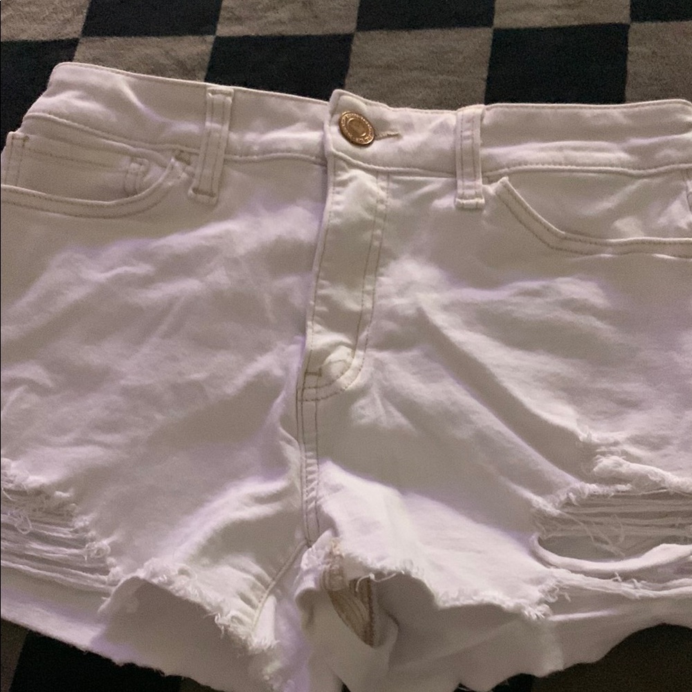 White Denim Women Shorts